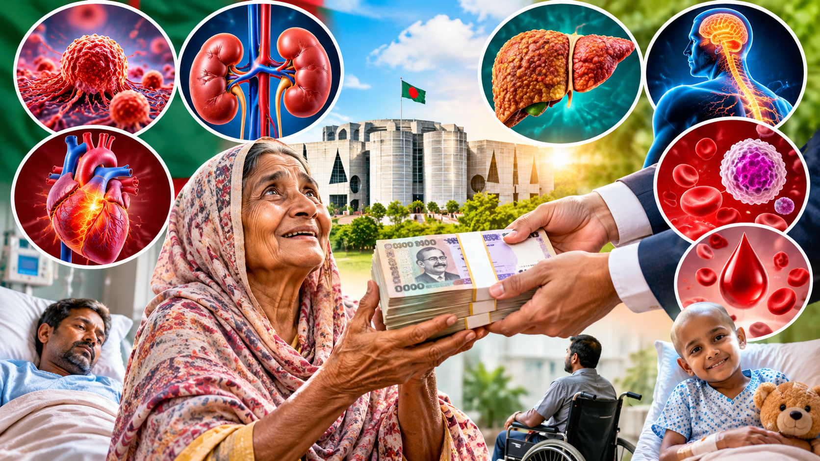 সাত জটিল রোগে আক্রান্তদের এক লাখ টাকা আর্থিক সহায়তা দেবে সরকার