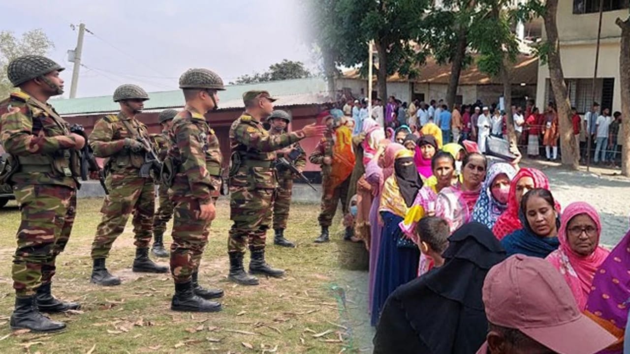 প্রথমবার ভোটকেন্দ্রের আঙিনা পর্যন্ত সেনাবাহিনীর টহল, মোতায়েন এক লাখ সদস্য