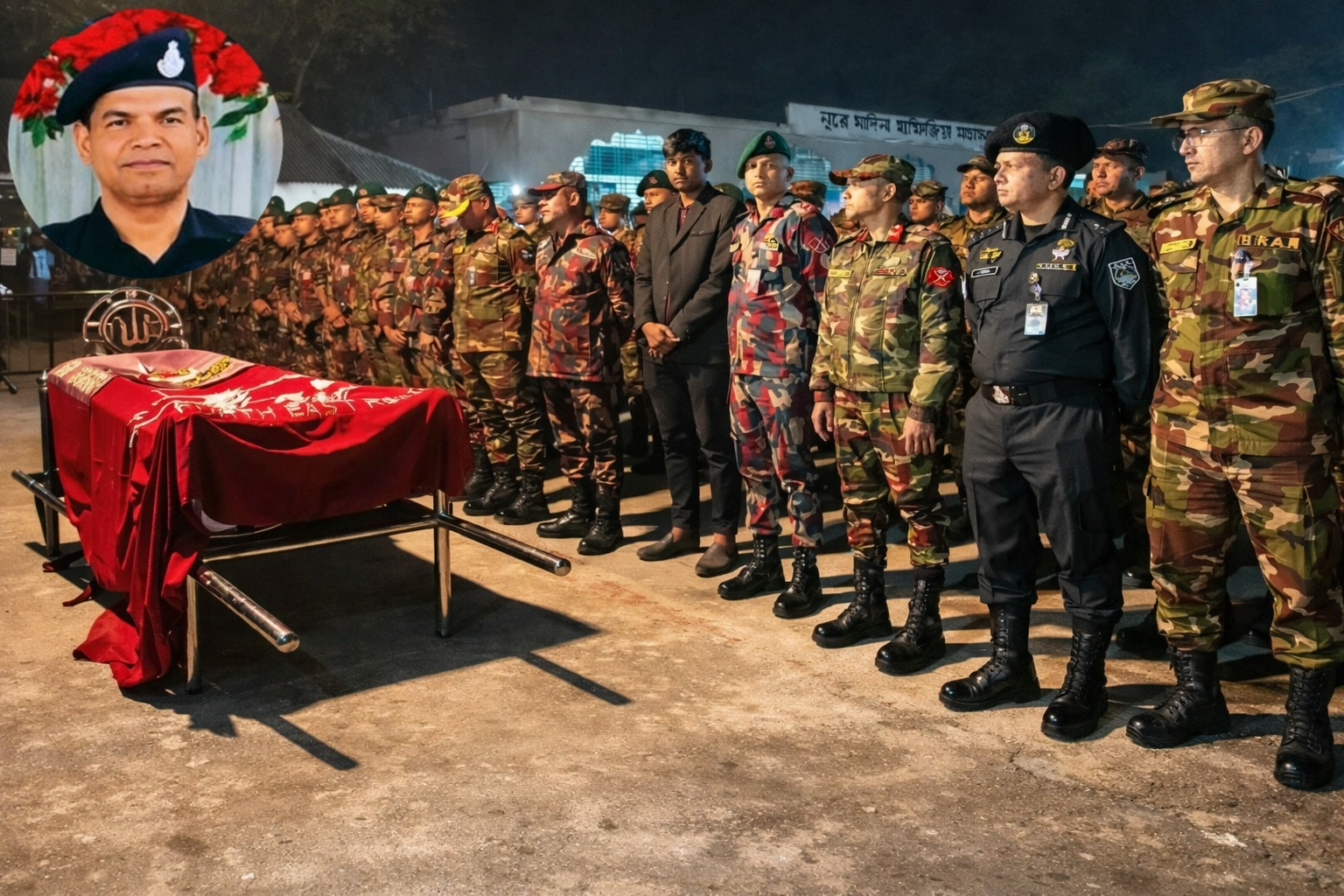 সীতাকুণ্ডে গুলিতে নিহত র‍্যাব কর্মকর্তা মোতালেব হোসেনের দাফন সম্পন্ন, দেওয়া হয় গার্ড অব অনার